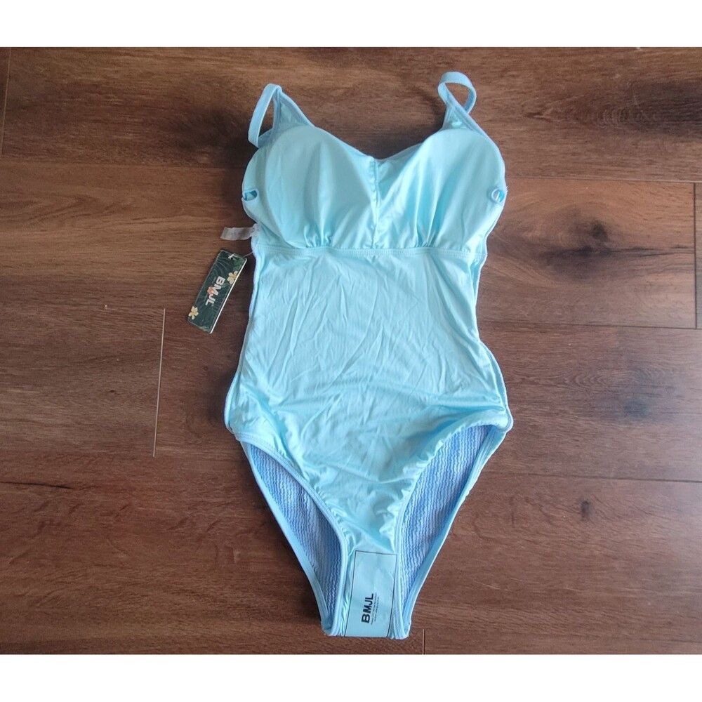 Womens S Swimsuit Scoop Neck One Piece Slimming Bathing Suit High Cut Blue BMJL - Picture 8 of 12